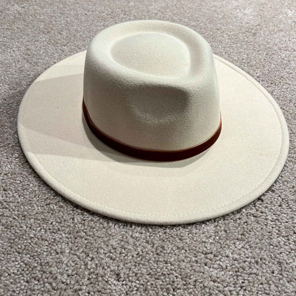 Cream Wide Brim Hat